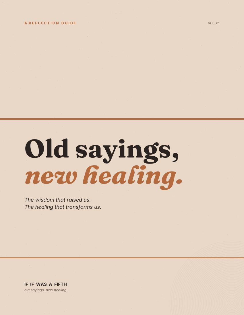 Old Sayings, New Healing workbook — page 1 preview